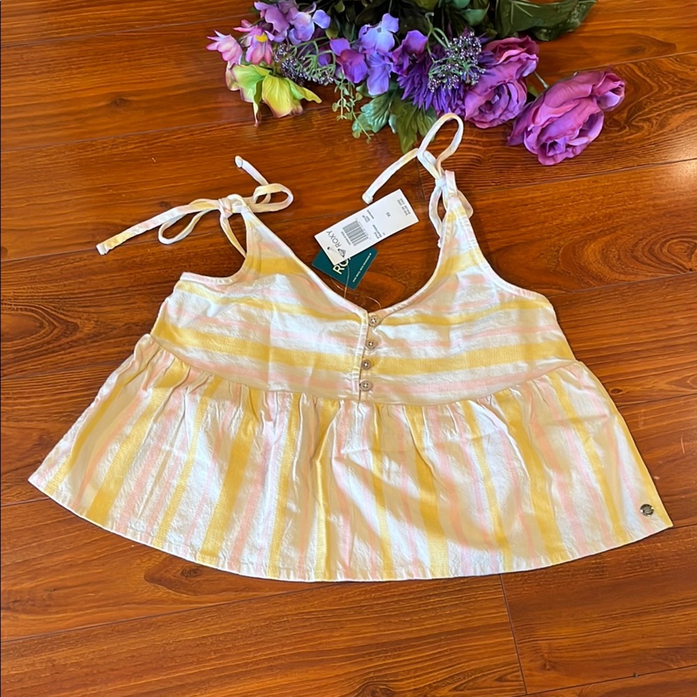Roxy Pastel Striped Sleeveless Top XS